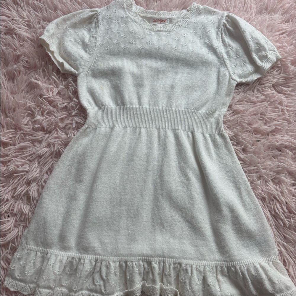 Cat & Jack Green Ruffled Tiered Sundress with Puff Sleeves
